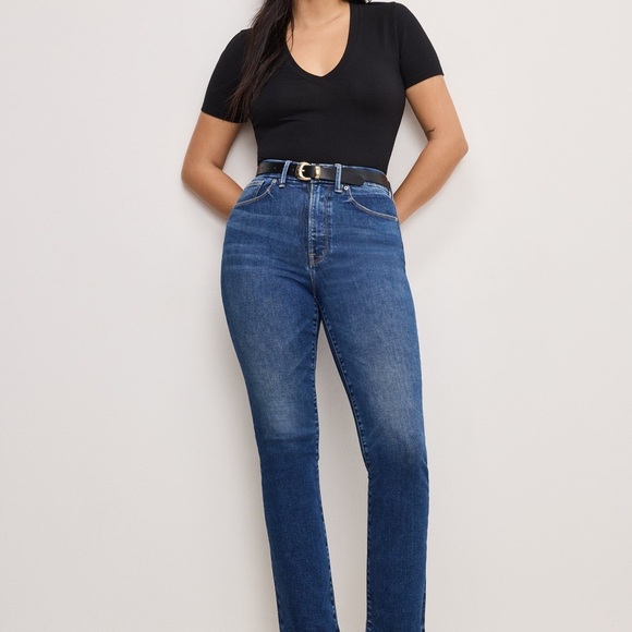 Good American Blue Straight Leg Jeans - Picture 14 of 16